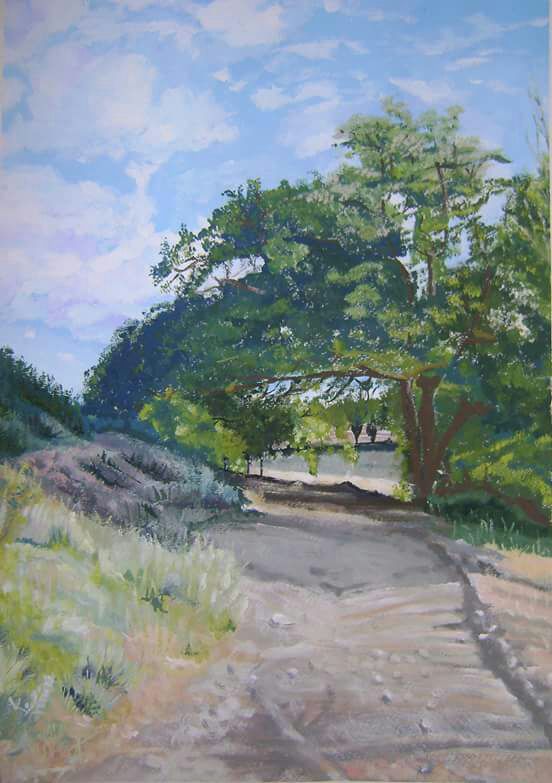 34. Andando sola – 40 x 30 cm. – Acrílico sobre canson 300 gr.