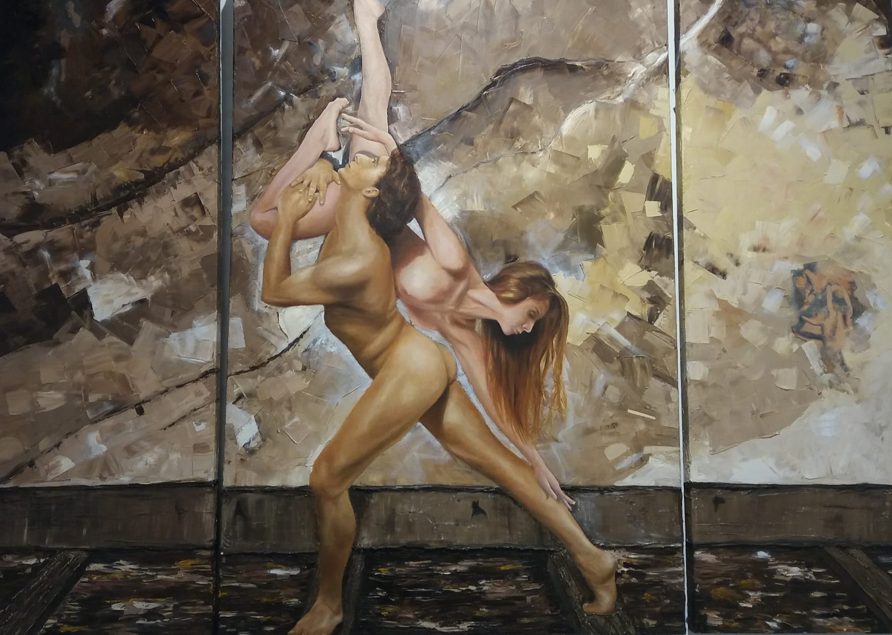 7. En amor arte – triptico 120 x160 cm. – Óleo sobre lienzo